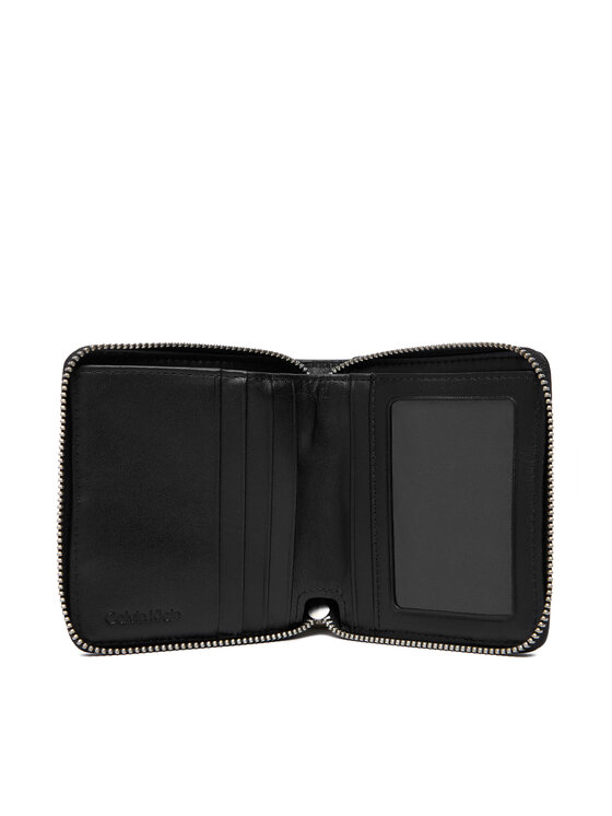 Calvin Klein Calvin Klein Portofel Embossed Woven Zip Billfold LV04D1112G Negru