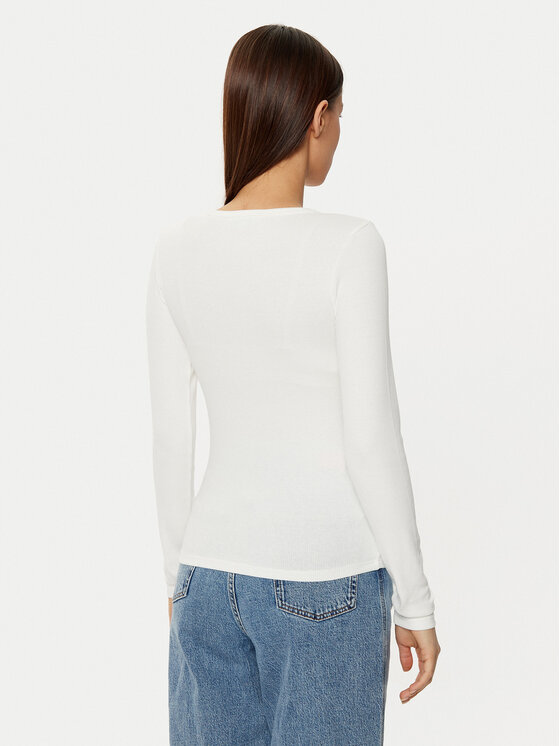 Tommy Jeans Tommy Jeans Bluse Essential DW0DW17990 Écru Slim Fit