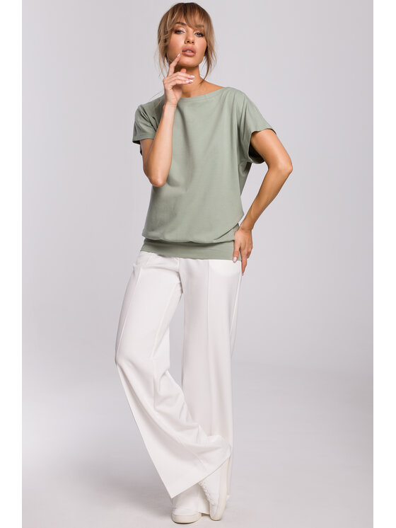 Made of Emotion Made of Emotion Blúzka M498 Zelená Basic Fit
