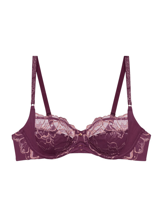 Triumph Triumph Pusiau dengta (balcony bra) liemenėlė Wild Gardenia Florale 10224879 Violetinė