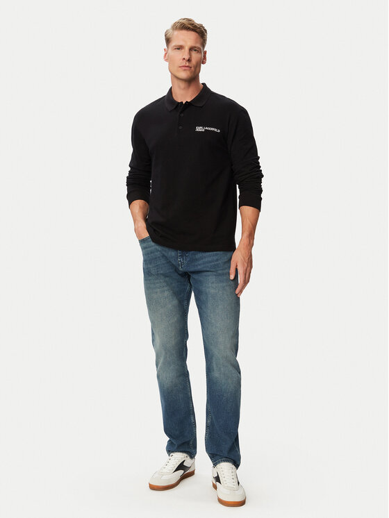Karl Lagerfeld Jeans Karl Lagerfeld Jeans Polokošeľa B3M17036 Čierna Relaxed Fit