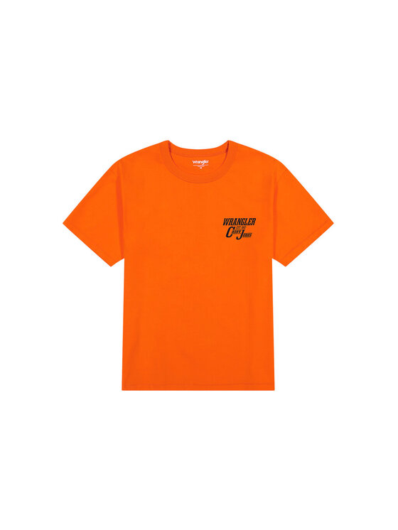 Wrangler Wrangler T-Shirt CASEY GRAPHIC TEE Pomarańczowy Regular Fit