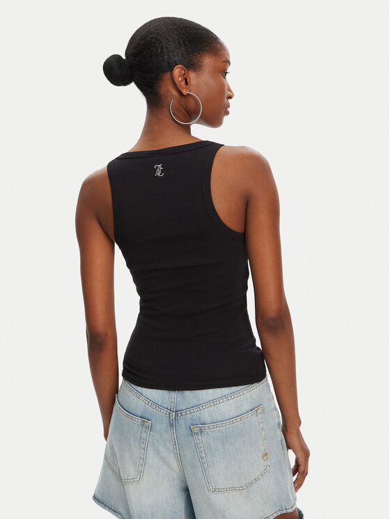 Juicy Couture Juicy Couture топ Racer JCWLV125305 Черен Slim Fit