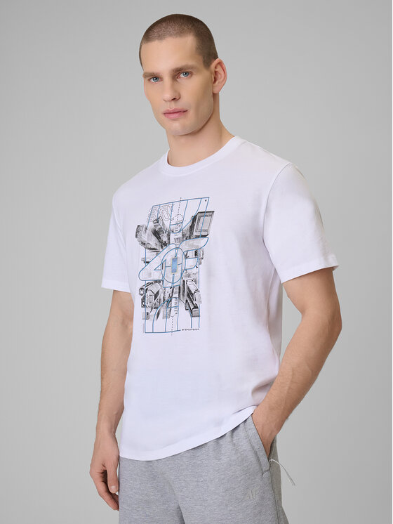 4F 4F T-Shirt CITY Biały Regular Fit