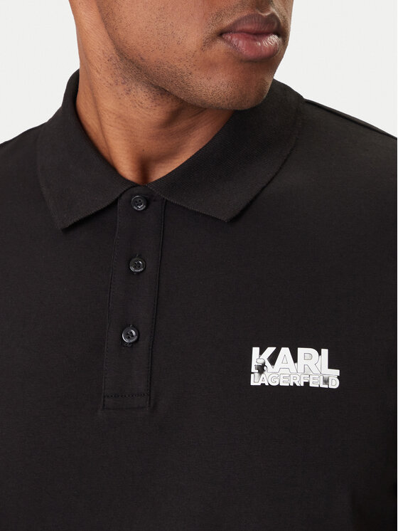 KARL LAGERFELD KARL LAGERFELD Polo 745780 500235 Czarny Regular Fit