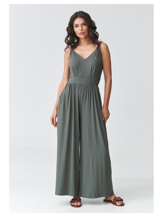 Makadamia Makadamia Kombinezon M925 Zielony Loose Fit