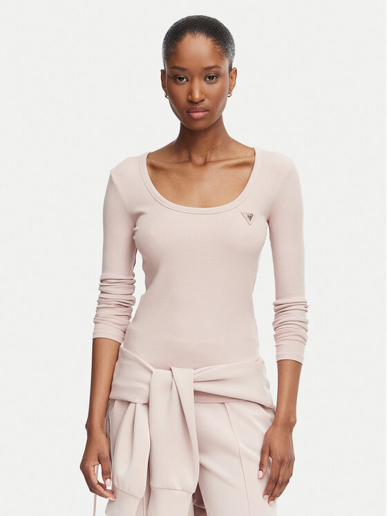 Guess Bluză V4BP07 K8RT2 Roz Slim Fit