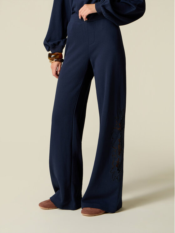 Oltre Oltre Pantaloni di tessuto P814J002612N034 Blu Regular Fit
