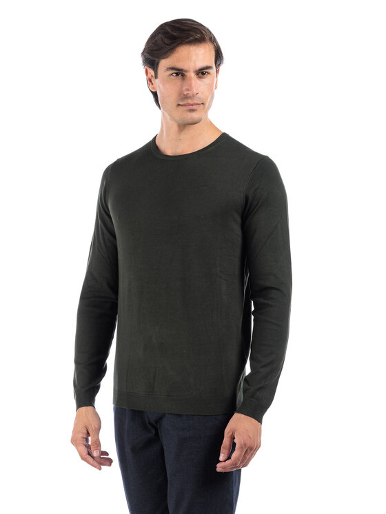 FRED MELLO Maglione MAGLIA GIROCOLLO Verde Slim Fit Modivo