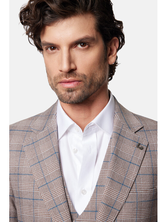 Lancerto Lancerto Marynarka Colima MA131124000004 Beżowy Slim Fit