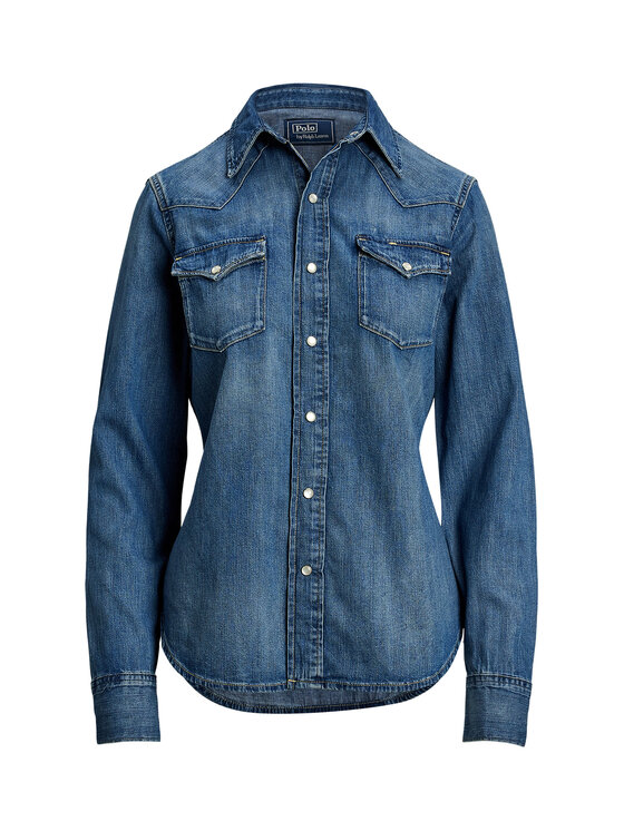 Polo Ralph Lauren Polo Ralph Lauren Jeans srajca 211969402001 Mornarsko modra Slim Fit