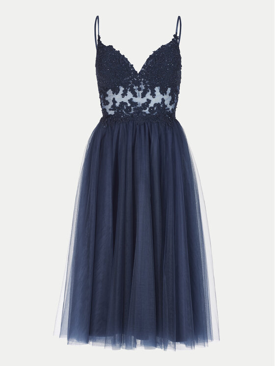 Hey Kyla Swing Coctailkleid 5AH014HK Dunkelblau Slim Fit