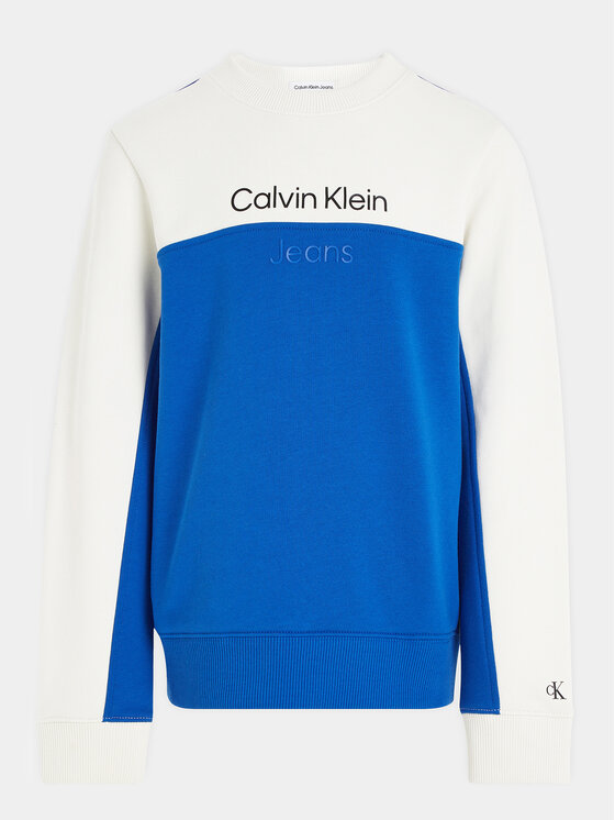 Calvin Klein Jeans Calvin Klein Jeans Mikina Color Block IB0IB01866 Modrá Regular Fit