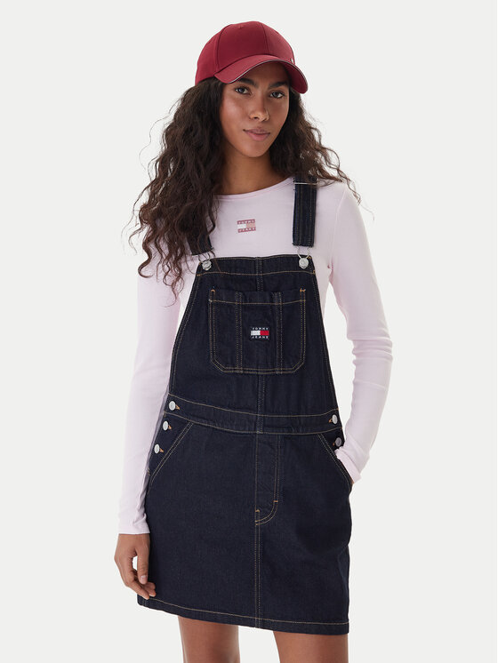 Tommy Jeans Tommy Jeans Džínsové šaty DW0DW22555 Tmavomodrá Regular Fit
