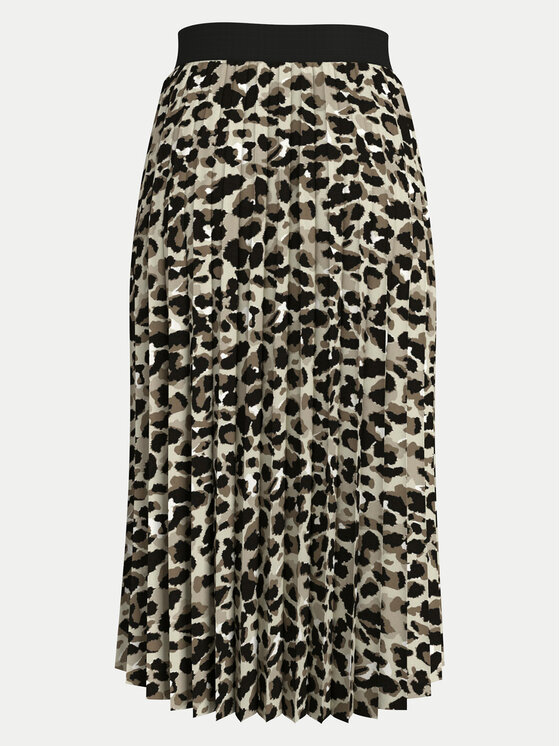 Vila Vila Plisovaná sukně Nitban Print 14068477 Béžová Regular Fit