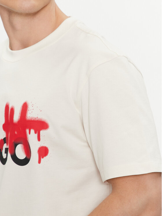 HUGO Hugo T-krekls Dinricko 50508513 Balts Relaxed Fit