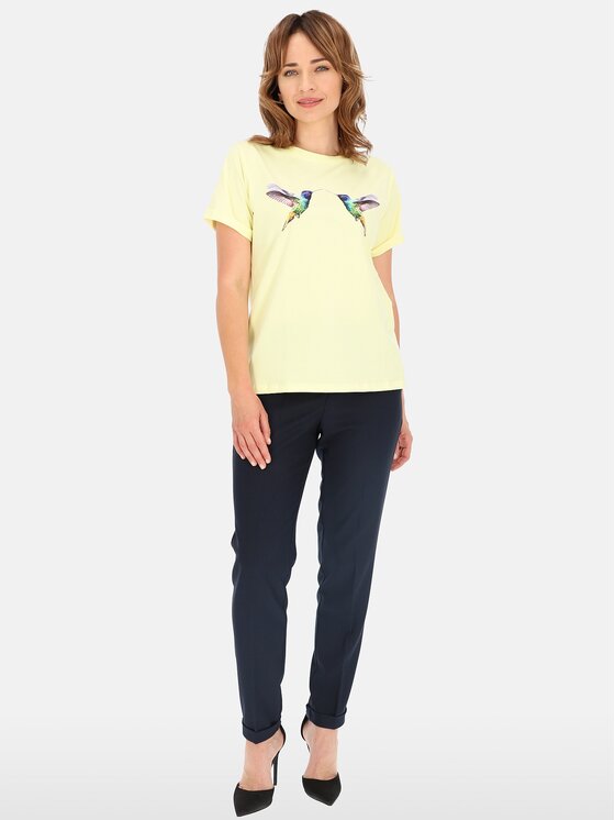 Perso Perso T-Shirt TCE242000F Żółty Regular Fit