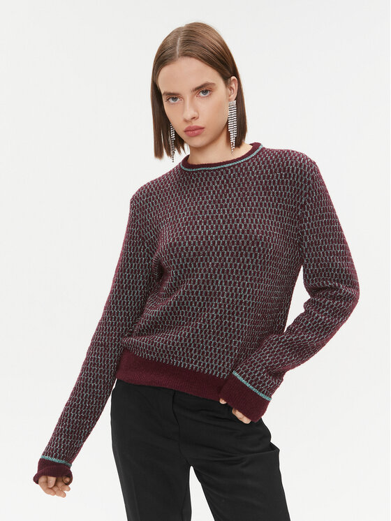 PINKO Pinko Svetr Scimpanze 102226 A1BH Bordó Regular Fit