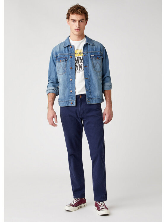 Wrangler Wrangler Chinosy CASEY CHINO Niebieski Straight Fit