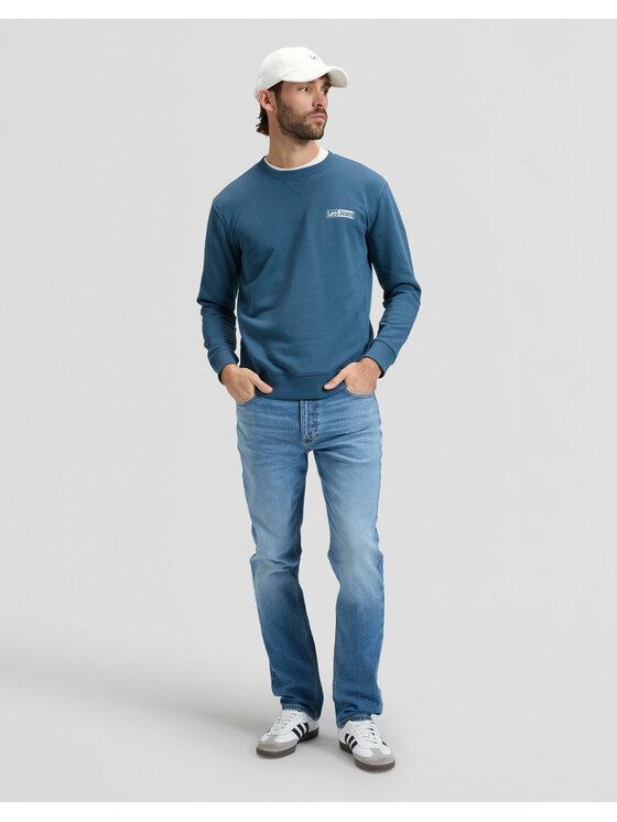 Lee Lee Bluza SMALL LOGO SWS Niebieski Regular Fit