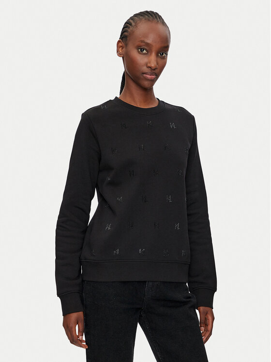 KARL LAGERFELD KARL LAGERFELD Mikina 246W1804 Černá Regular Fit