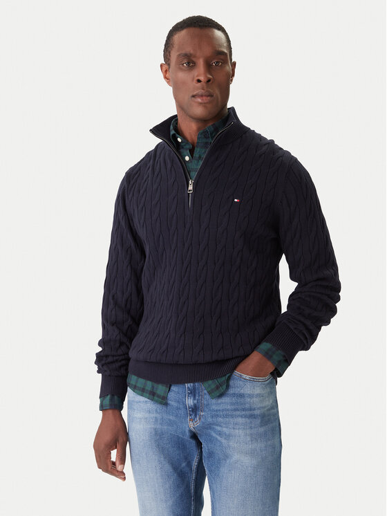 Tommy Hilfiger Tommy Hilfiger Svetr Classic MW0MW36532 Tmavomodrá Regular Fit
