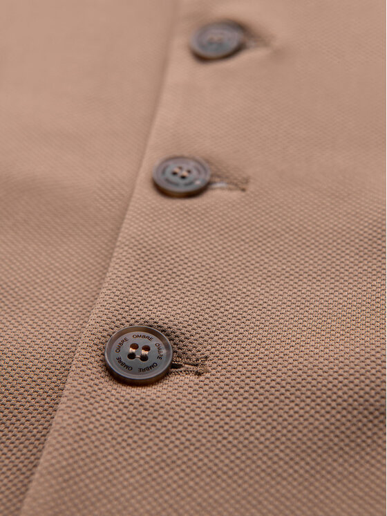 Ombre Ombre Kamizelka V66 Brązowy Slim Fit