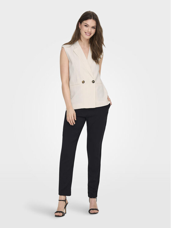 ONLY ONLY Kamizelka Caro 15278794 Biały Loose Fit