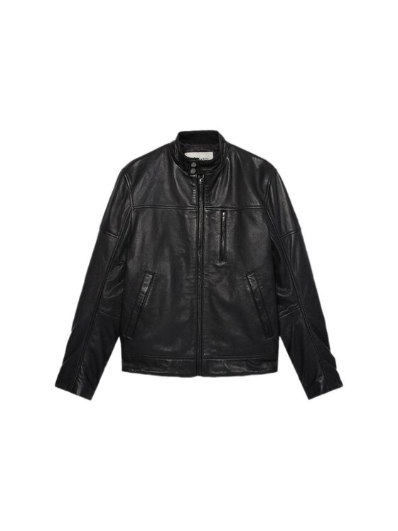 Trussardi Trussardi Kurtka skórzana R301M000004N033 Czarny Regular Fit