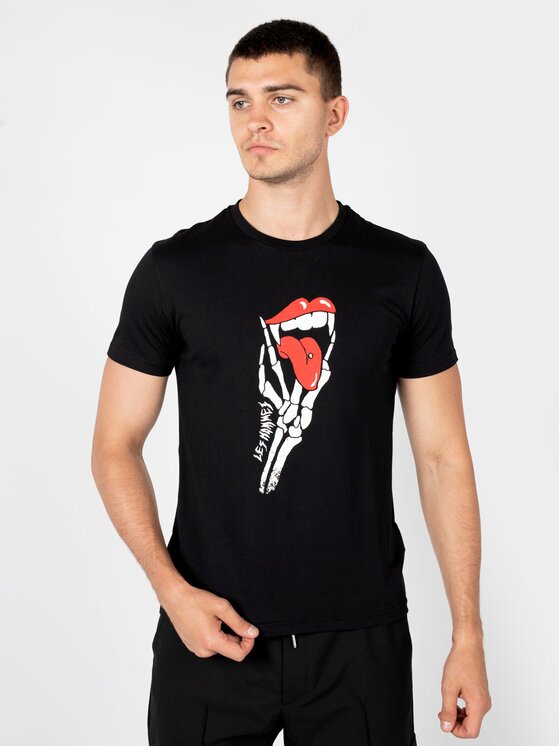 Les Hommes Les Hommes T-Shirt LBT1003700P Μαύρο Regular Fit