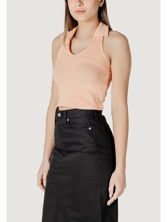 Calvin Klein Jeans Calvin Klein Jeans T-shirt HALTERNECK POLO COLLAR TOP Rosa To Fit