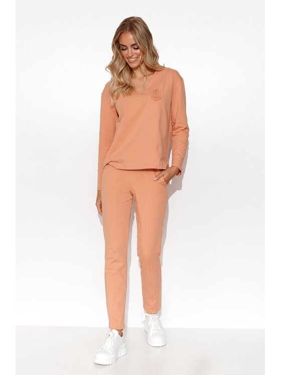 Makadamia Makadamia Dres M782 Pomarańczowy Comfortable Fit