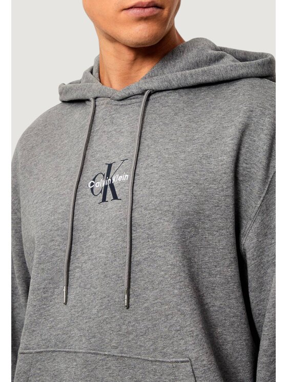 Calvin Klein Jeans Calvin Klein Jeans Μπλούζα LS EU 350TERRY MICRO MONOLOGO HO Γκρι Casual Fit
