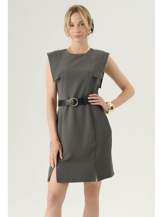 Femestage Femestage Každodenní šaty Femestage ESSENTIAL LINE DRE2590-019 Šedá Regular Fit