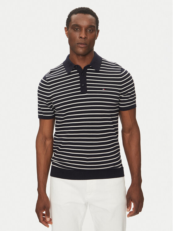 Tommy Hilfiger Tommy Hilfiger Pólóing Essential Cotton Knitted Polo MW0MW37396 Sötétkék Regular Fit