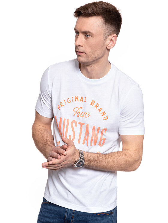 Mustang Mustang T-shirt ALEX C PRINT Bianco Regular Fit