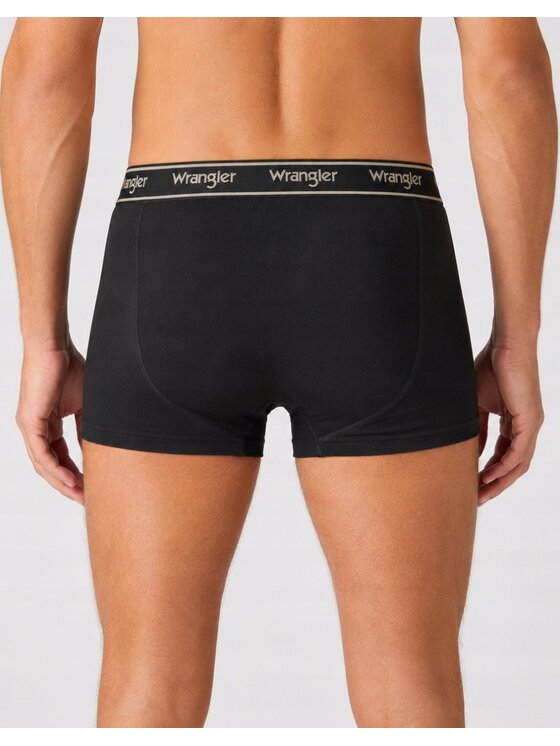 Wrangler Wrangler Bokserki Odwin 3 Pack Cotton Elastane Trunks Czarny