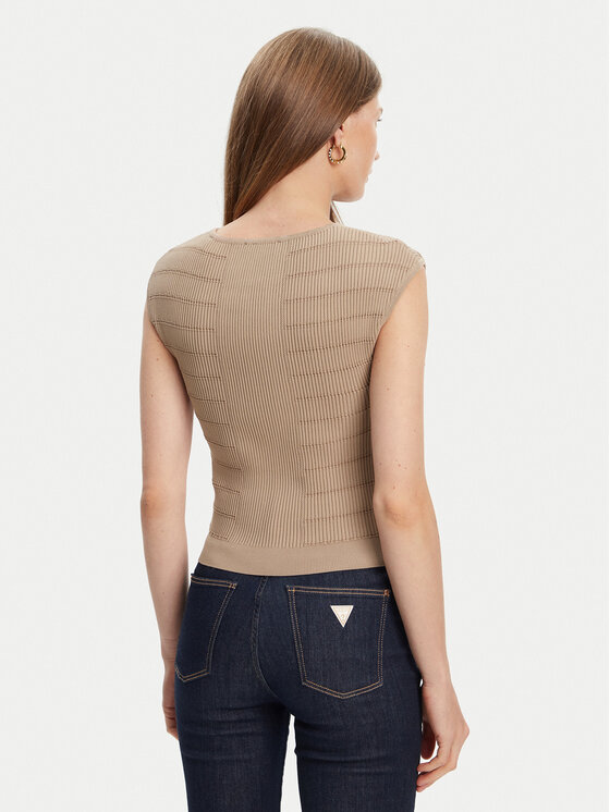Guess Guess Bluzka W5YR12 Z0130 Brązowy Regular Fit