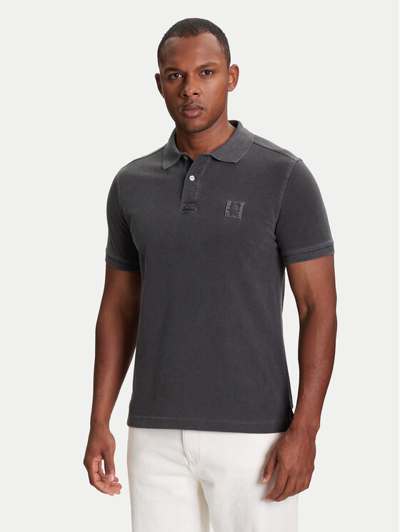 United Colors Of Benetton United Colors Of Benetton Тениска с яка и копчета 3089U302D Сив Regular Fit