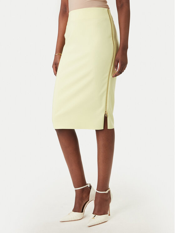 Rinascimento Spódnica ołówkowa CFC0127985003 Żółty Slim Fit