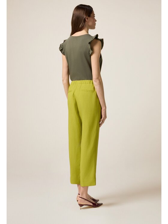 Oltre Oltre Pantaloni di tessuto P063R008584N005 Verde Regular Fit