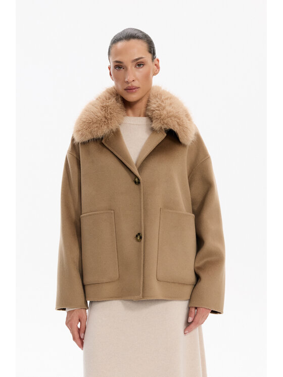 Deni Cler Milano Deni Cler Milano Kurtka przejściowa T-DC-9066-F5-90-13-1 Beżowy Oversize