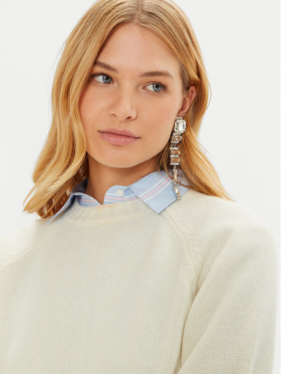 Weekend Max Mara Weekend Max Mara Sweter Gabbia 2425366162 Écru Regular Fit