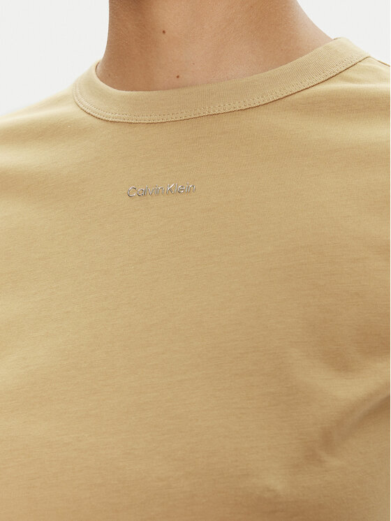 Calvin Klein Calvin Klein Tričko Nano Logo K20K207212 Béžová Slim Fit