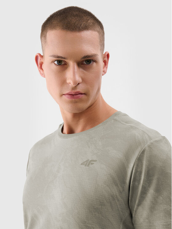 4F 4F Koszulka techniczna MONOCHROME Khaki Regular Fit
