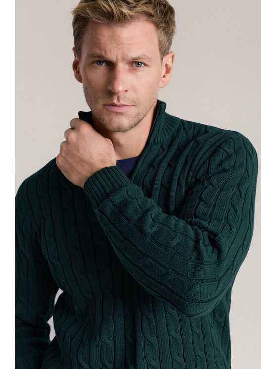 Lancerto Lancerto Sweter Joseph SW073226000004 Zielony Regular Fit
