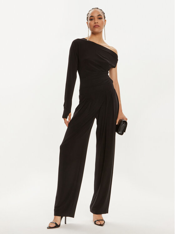 NORMA KAMALI NORMA KAMALI Μπλουζάκι KK4236PLC85001 Μαύρο Slim Fit