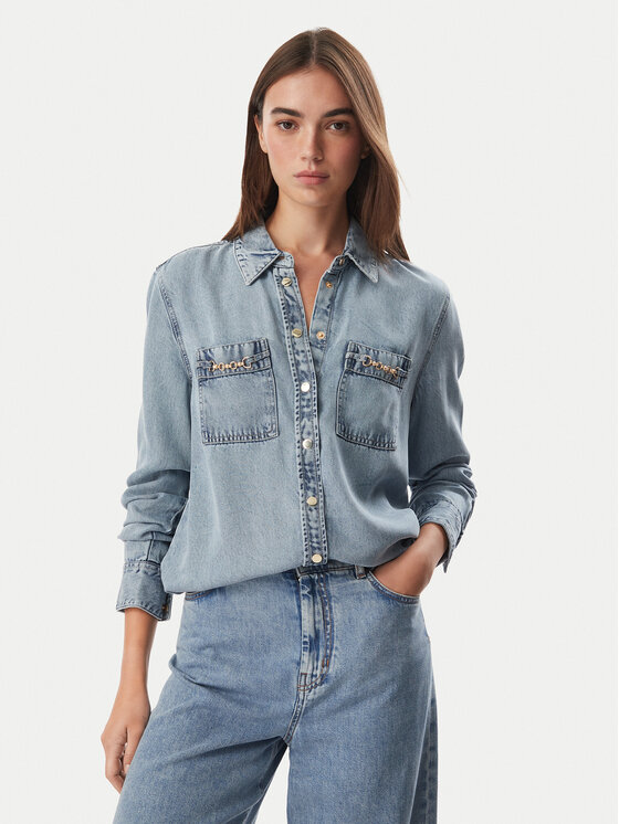 Guess Guess дънкова риза W6YH19 D1353 Син Regular Fit