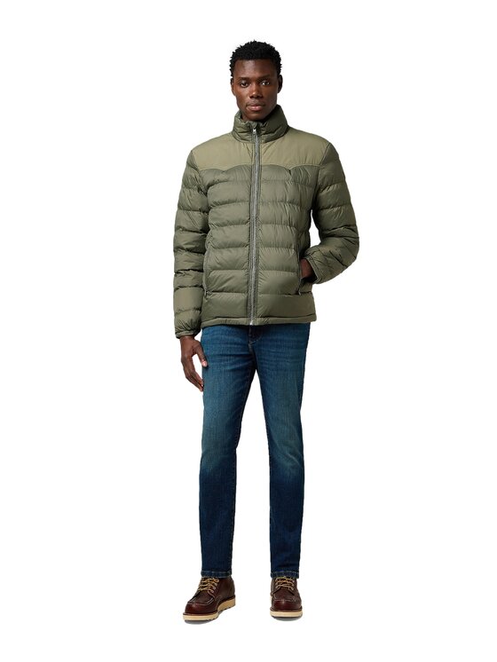 Wrangler Wrangler Giubbotto invernale PACKABLE PUFFER Verde Regular Fit