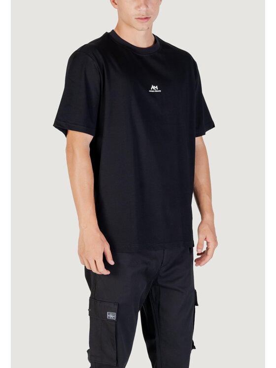 Antony Morato Antony Morato T-shirt RELAXED WITH RUBBER FLOCK LOGO PRINT Nero Relaxed Fit